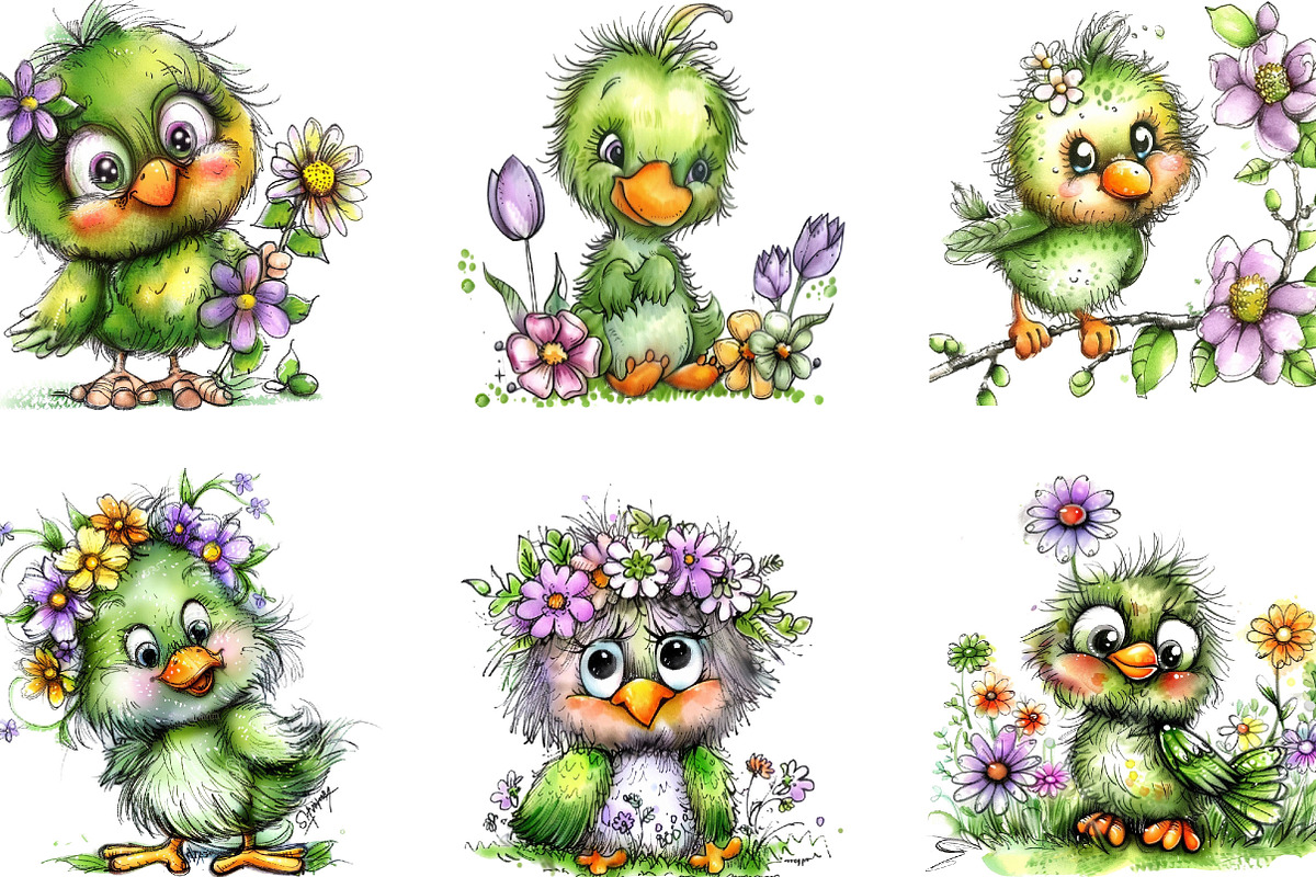 Spring Cute Baby Birds Sublimation, an Illustration by Designking (Photo 3 of 5)