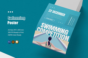 Swimming Competition Poster, a Poster Template by Esensifiksi.studio