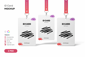 Id Card Lanyard Mockup