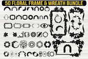 50 Floral Frame & Wreath Bundle, an Illustration by BIPLOB EXPERT (Thumbnail 1 of 4)
