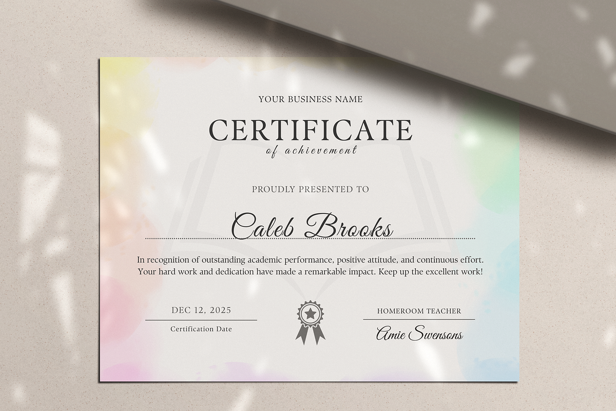 Certificate Template In Canva - CB, a Stationery Template by AntDesignStudio (Photo 3 of 5)
