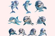 Dolphin PNG Clipart Bundle, a Graphic by M9 Design (Thumbnail 7 of 9)