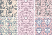 Valentine Toile Seamless pattern, a Pattern Graphic by STUDIO CHOTI (Thumbnail 4 of 8)