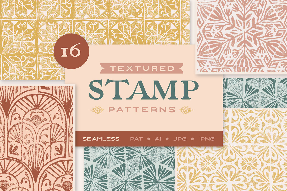 Textured Stamp Patterns, a Pattern Graphic by Anugraha Design (Photo 1 of 9)