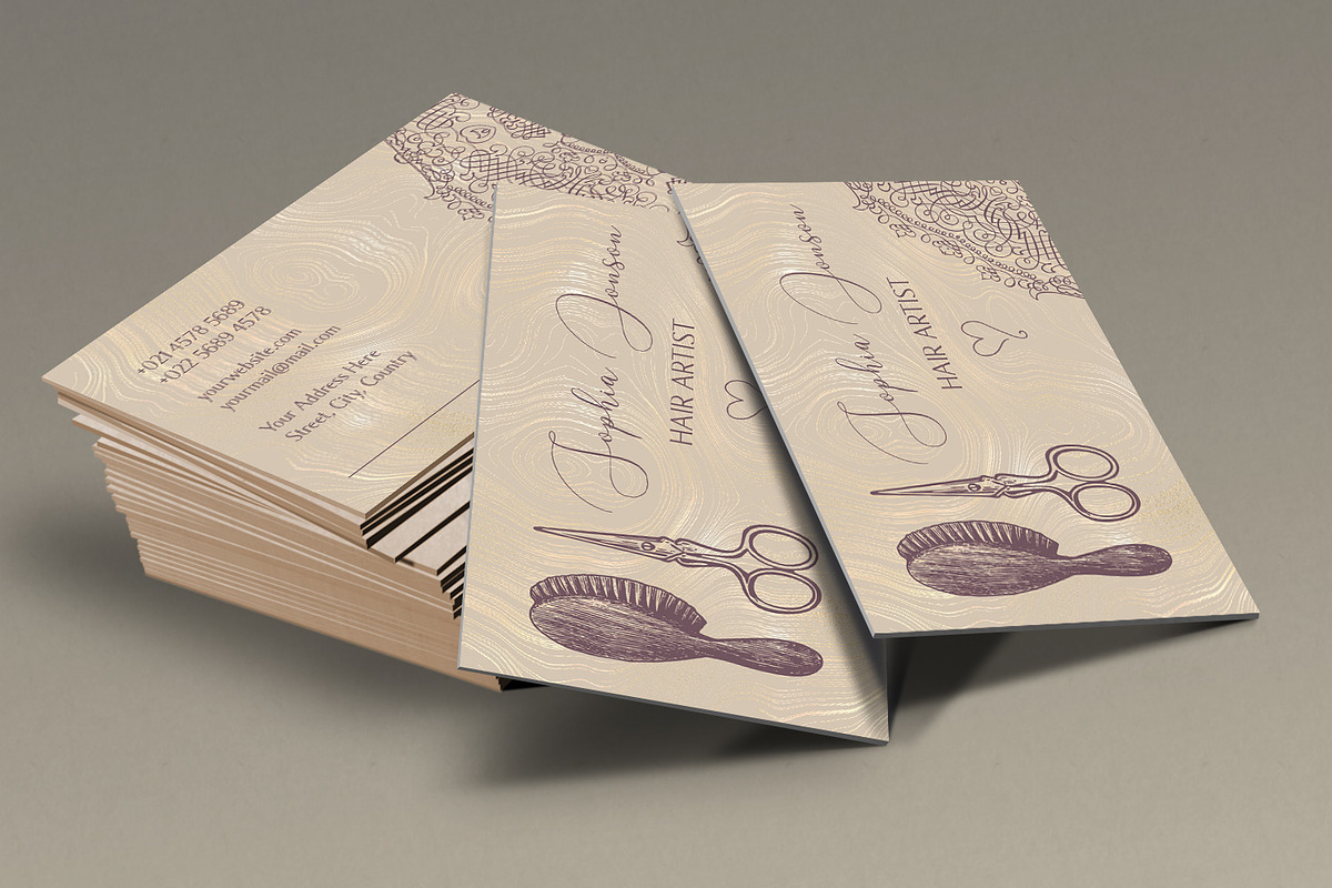 Hairdresser Business Card Design, a Business Card Template by Kseniya-Omega (Photo 5 of 5)