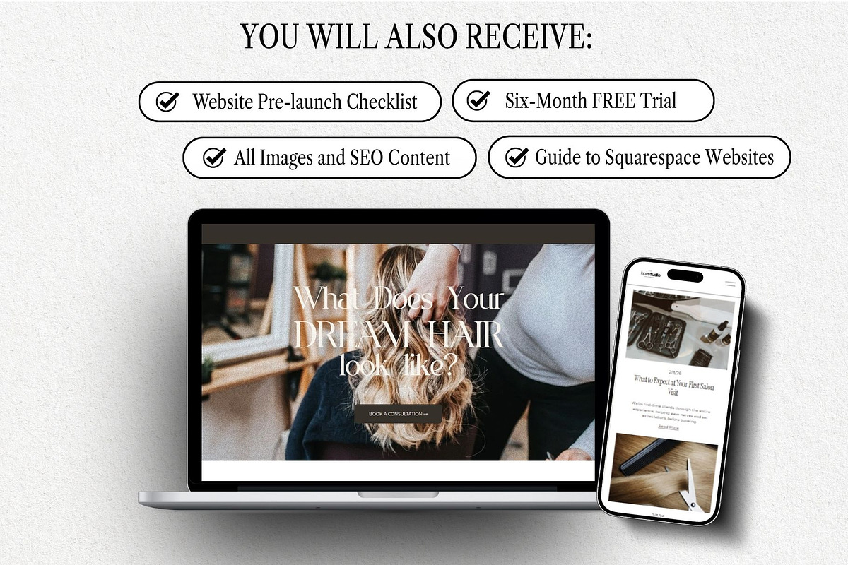 Modern Beauty Salon Booking Site, a Squarespace Template by HAYAG Creatives (Photo 6 of 7)