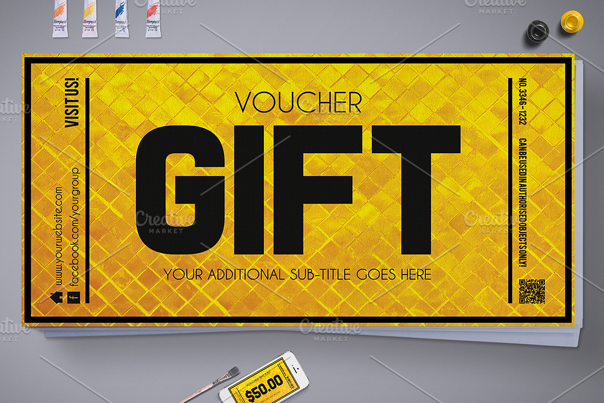 Golden Style Gift Voucher, a Card Template by Tzochko (Photo 1 of 5)