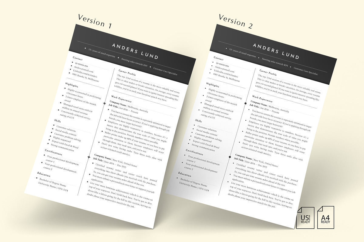 Professional Resume Template Word, a Resume Template by Career Canvas (Photo 6 of 13)