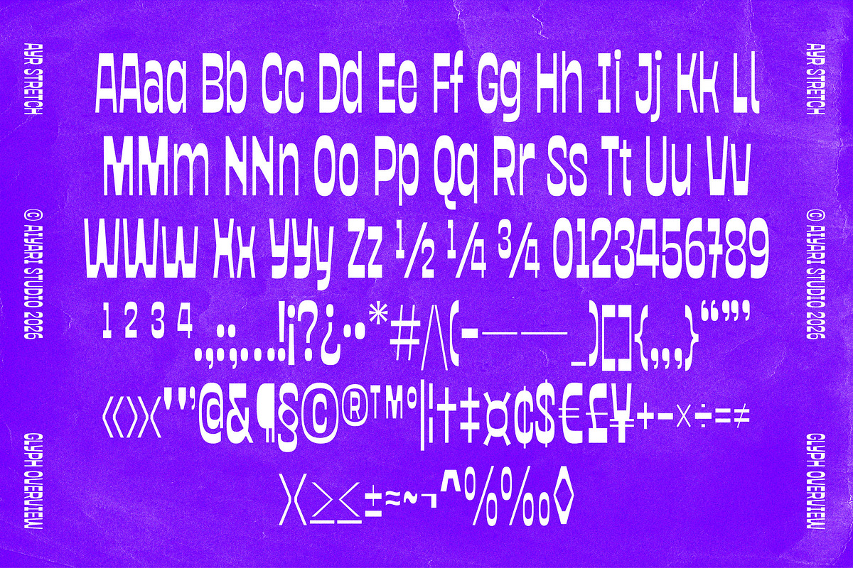 Stretch & Bleed - Brutalist Font, a Sans Serif Font by Aiyari (Photo 2 of 13)