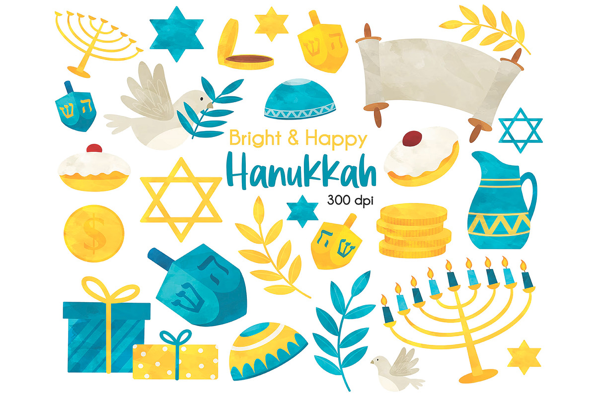 Hanukkah Clipart, a Seasonal Illustration by SugarPickle Clip Art (Photo 3 of 4)