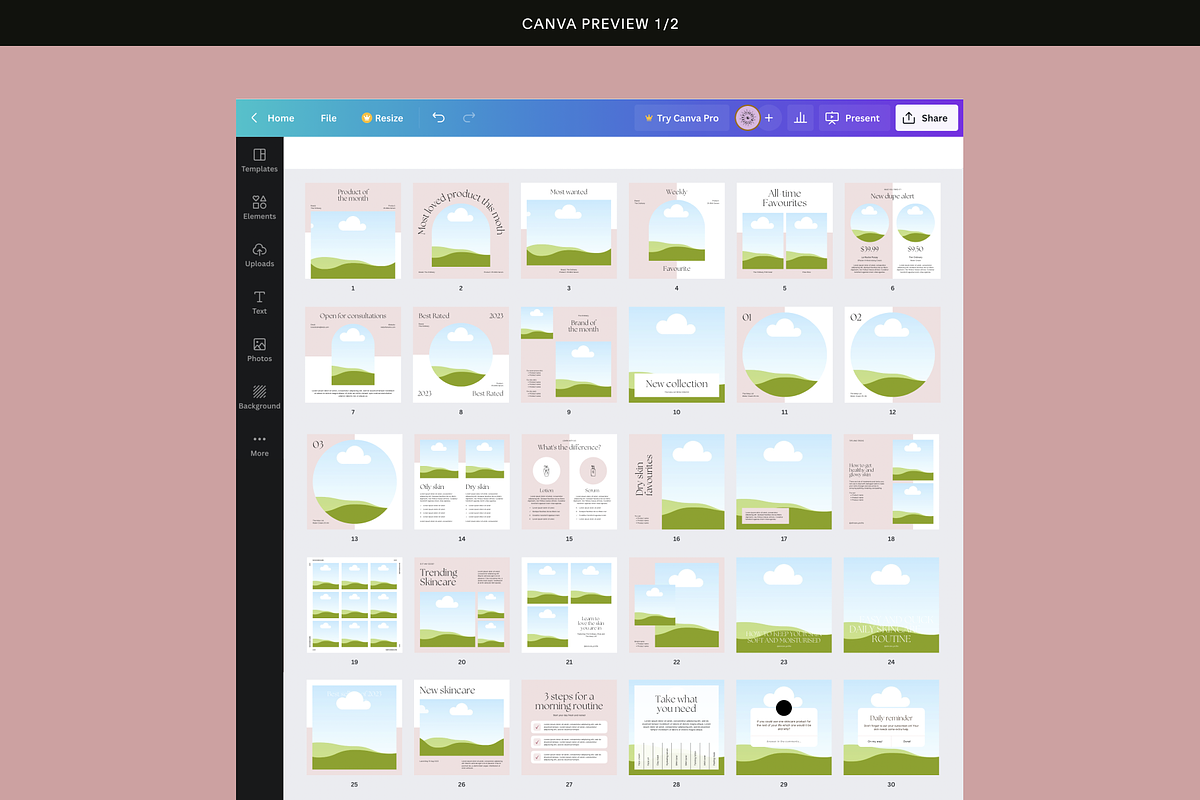 50 Pink Skincare Instagram posts, a Social Media Template by Studio K (Photo 7 of 9)