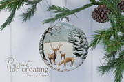 Watercolor Christmas Scenes, an Animal Illustration by Twigs and Twine (Thumbnail 10 of 15)