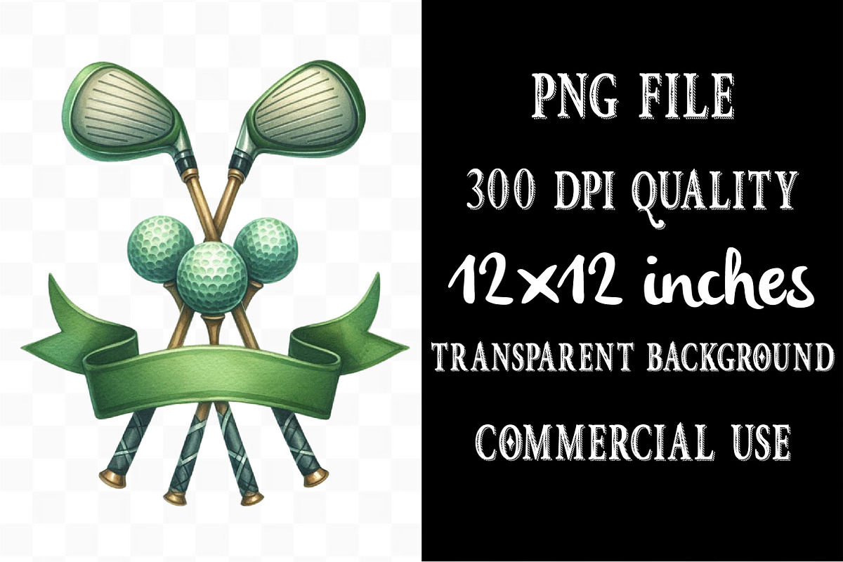 Golf Watercolor Cliparts, an Illustration by Designking (Photo 4 of 4)