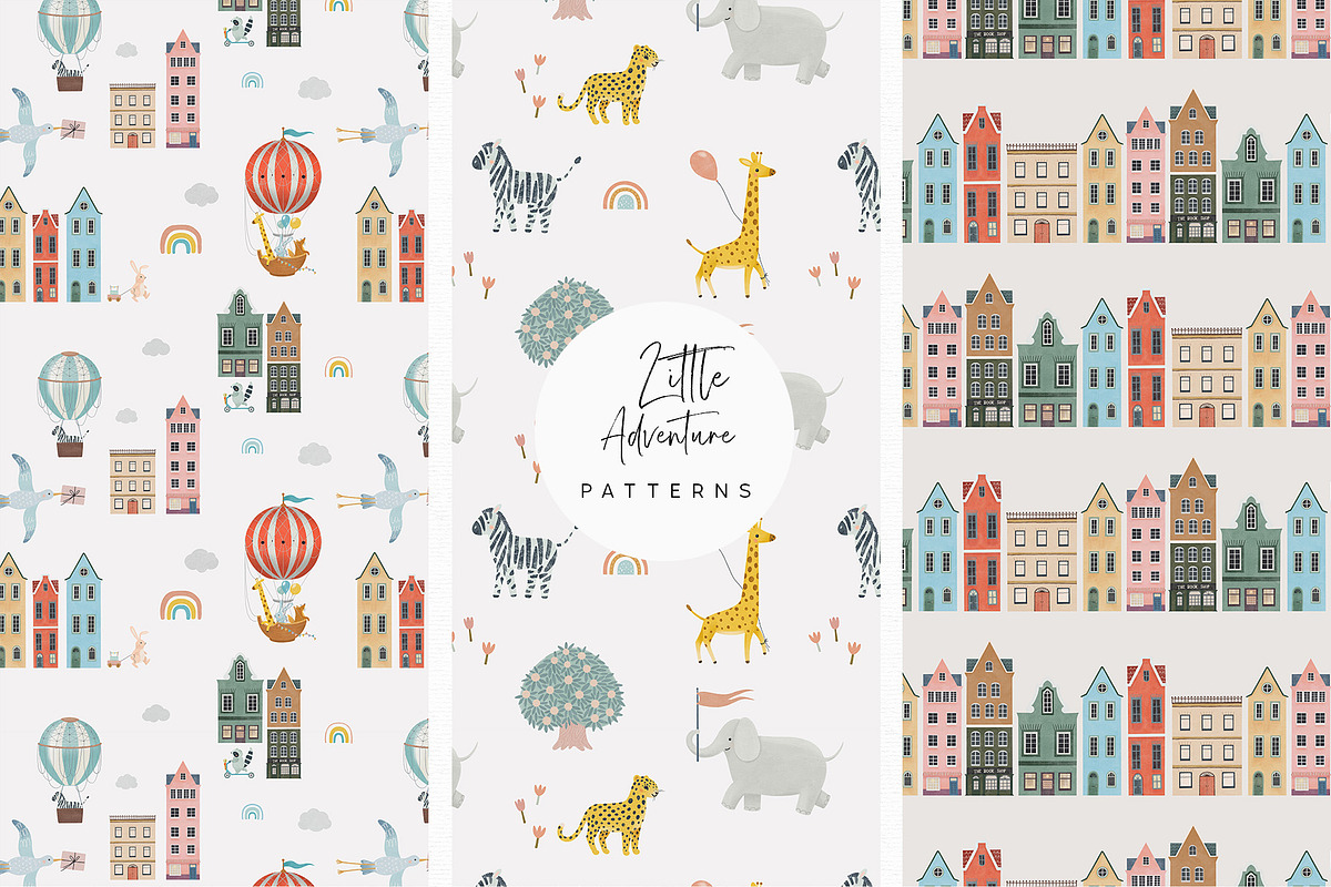 Little Adventure. Clipart & Patterns, an Animal Illustration by annartdreams (Photo 5 of 8)