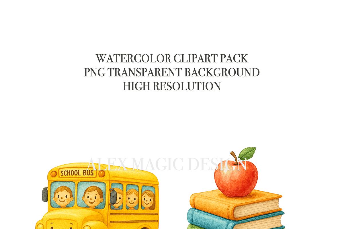 Cute School Clipart Set, a Decorative Illustration by Pati Charm Studio (Photo 4 of 8)
