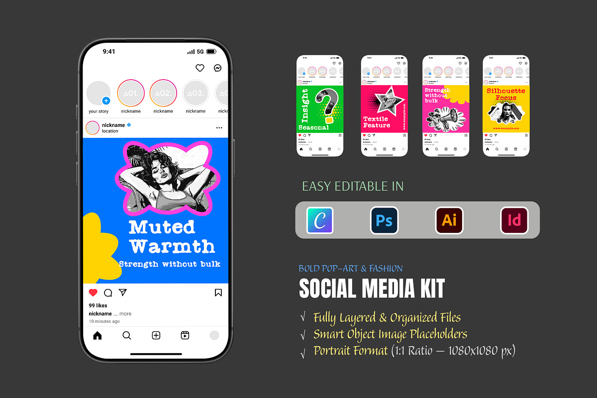 Social Media Post content kit, a Social Media Template by Artisan Vibes (Photo 1 of 9)