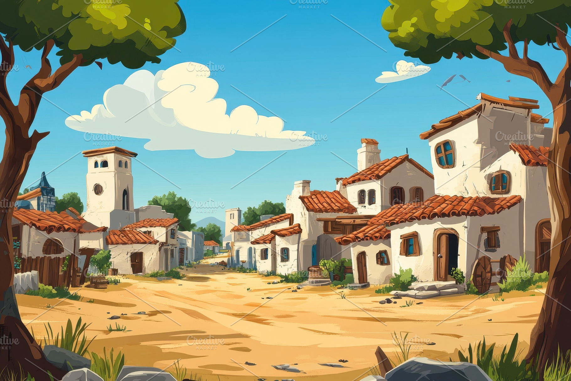 Village panorama in ancient times fe, a Photo by Iftikhar Alam