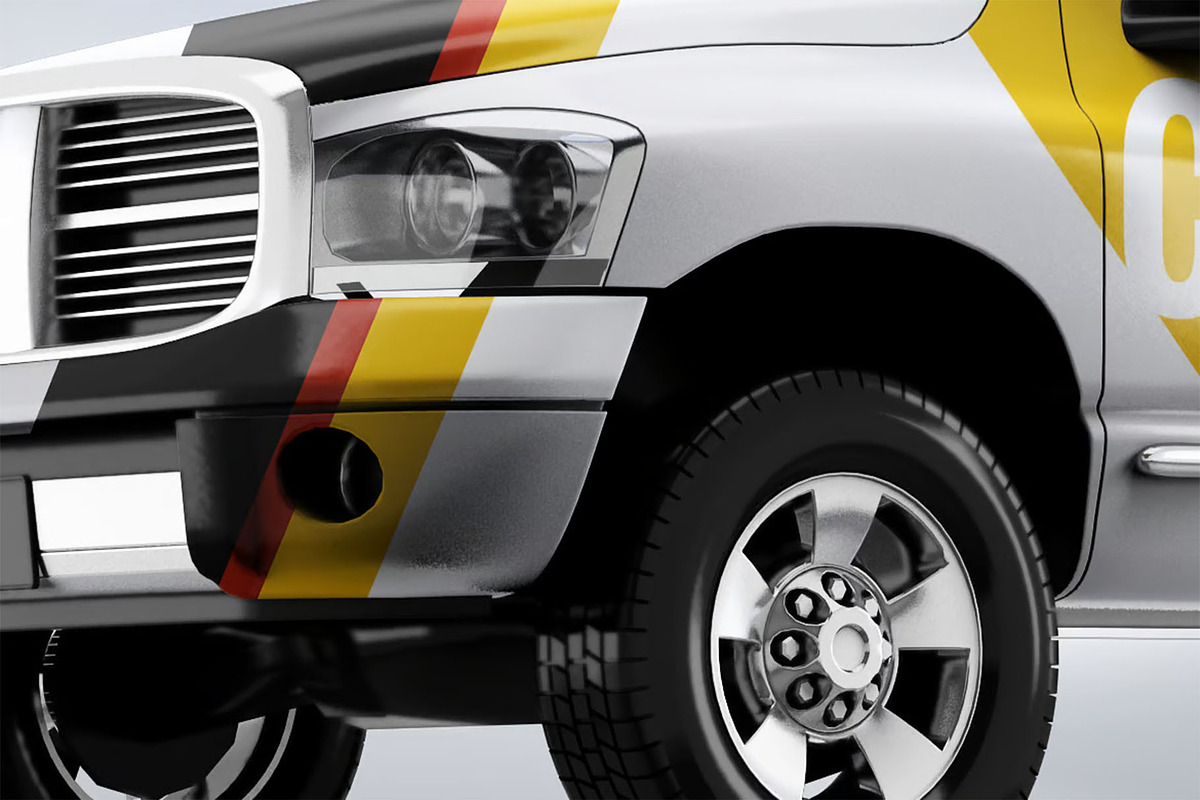 Pickup Truck Mock-Up, an Advertising Mockup by Hubzway (Photo 3 of 8)