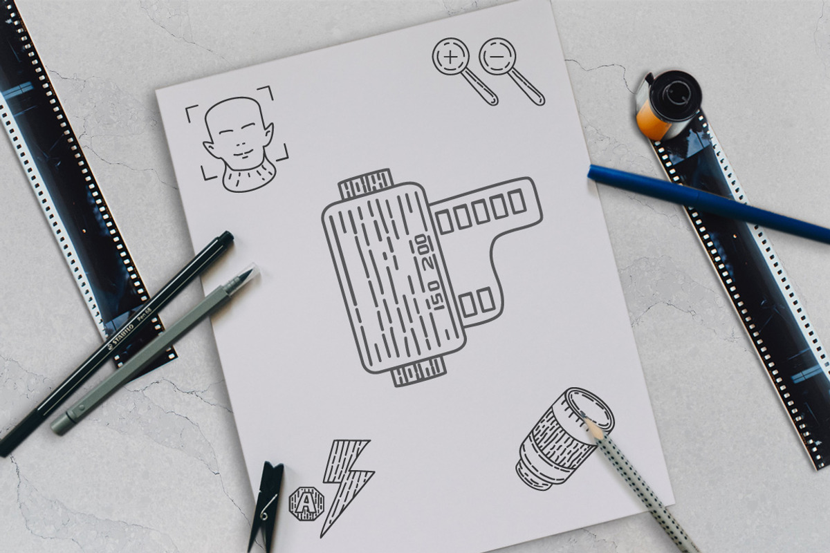 Photography Hand Drawn Icons, Logos, an Outline Icon by Tosca Digital (Photo 6 of 6)