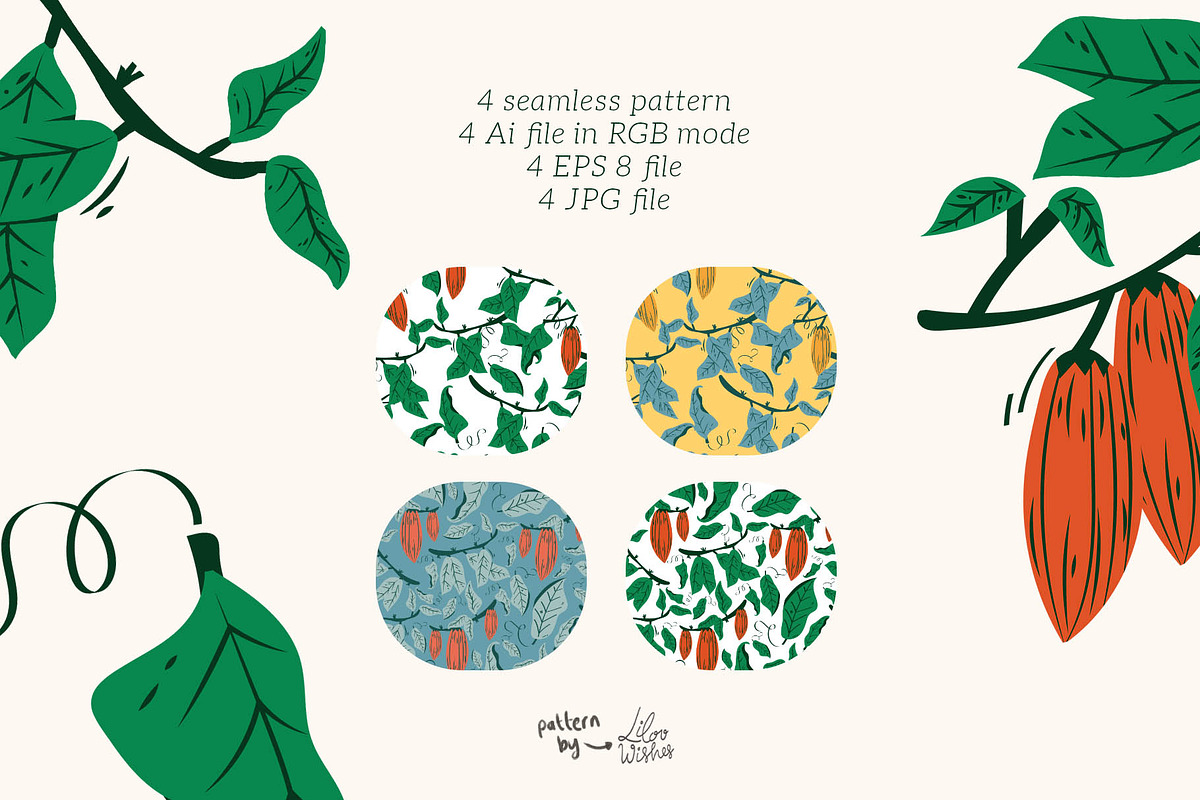 Cacao Seamless Patterns, a Pattern Graphic by lilovwishes (Photo 2 of 5)