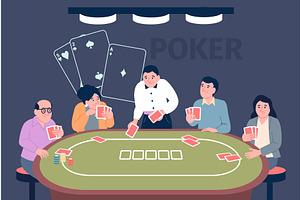 Poker players. Cards tournament, a Sport Illustration by LadadikArt