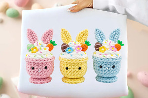 Yarn Crochet Easter Coffee PNG, an Illustration by DreamArtGraphic
