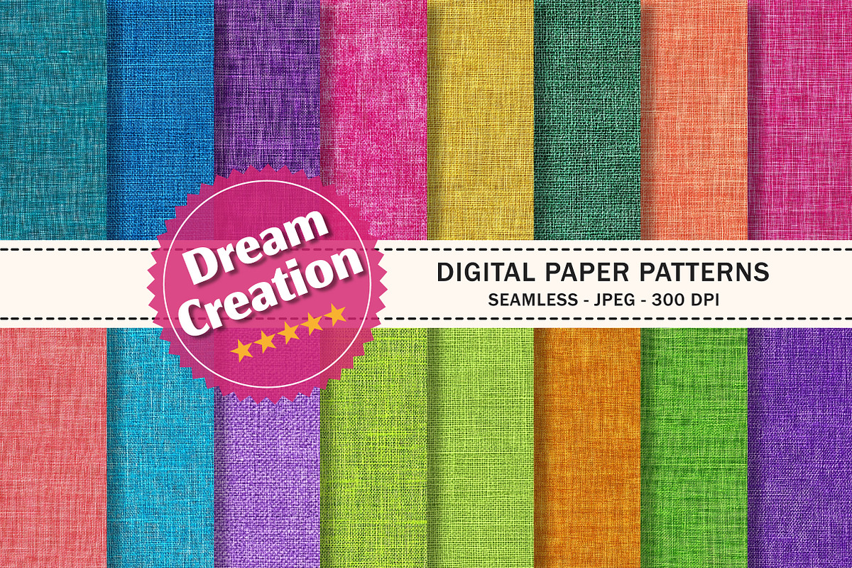 Colorful Burlap Digital Papers, a Texture Graphic by Dream Creation (Photo 1 of 6)