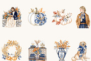 Watercolor Countryside Fall Clipart, a Seasonal Illustration by BusyDaydesign (Thumbnail 2 of 9)