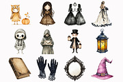 Victorian Halloween Clipart, an Illustration by Design Market (Thumbnail 3 of 5)