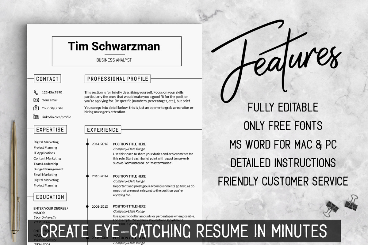 Resume Template / CV Template, a Resume Template by LevelUpResume (Photo 2 of 5)