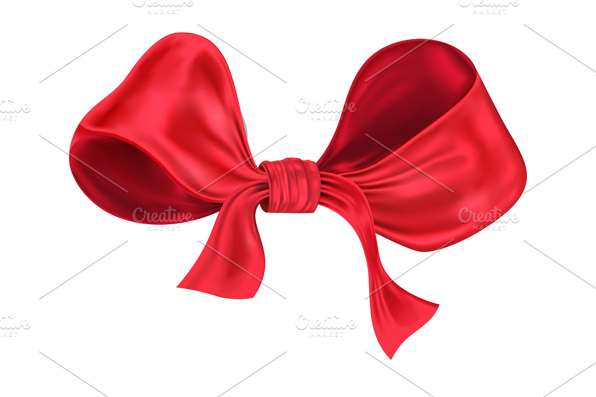 Red ribbon bows set, an Object Illustration by Yayasya (Photo 2 of 3)