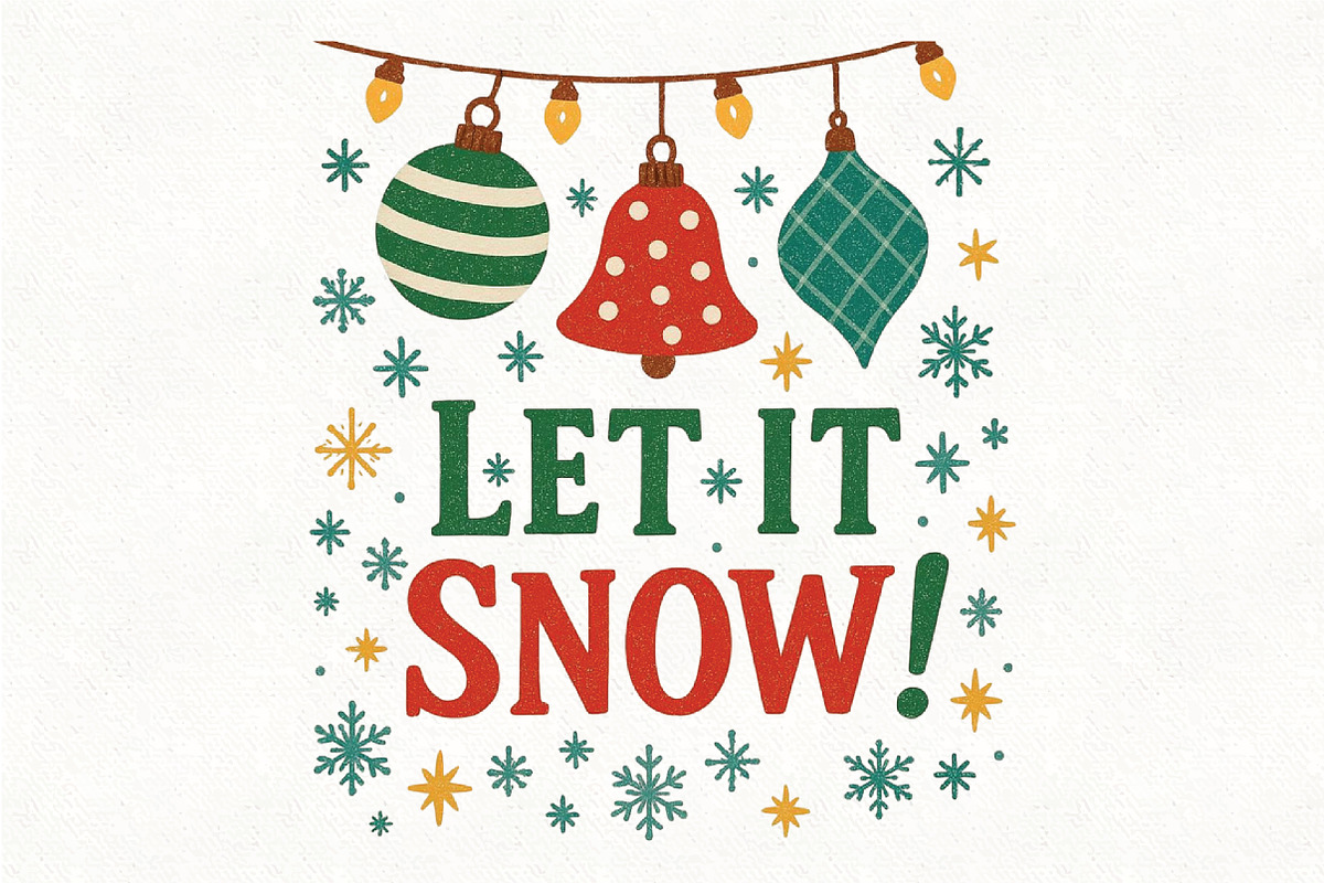 Let It Snow, Christmas PNG, an Illustration by CraftArtStudio (Photo 1 of 4)