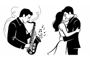 Saxophone Music Love Vector Bundle, an Illustration by Designs_River (Thumbnail 31 of 51)