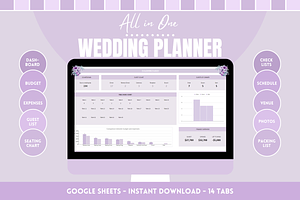 Wedding Planner Google Sheets, a Templates & Theme by SunshineStudioBoutique