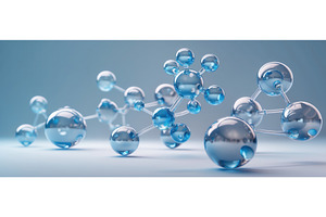 Abstract molecular structure with, an Illustration by tilialucida