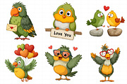 Whimsical Valentine Vogel Clipart, an Illustration by Daily.Designs (Thumbnail 8 of 8)