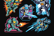 Robot Warrior Sticker Design, an UI Kit Template by MightyDesign (Thumbnail 3 of 6)
