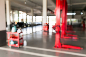 Blurred of inside car garage for background
