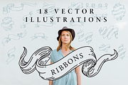 Etched Ribbons Vector Set, a Decorative Illustration by Inkwell Supply Co (Thumbnail 1 of 11)