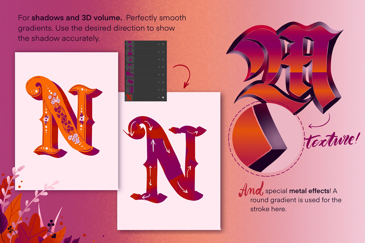 Procreate Gradient Brushset, a Brush Add-On by Letter Elfa Studio (Photo 6 of 13)