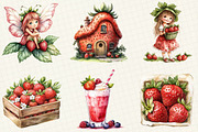 Watercolor Strawberry Clipart, an Illustration by OK Design (Thumbnail 4 of 5)