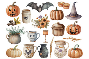 Cute Halloween Clipart Set