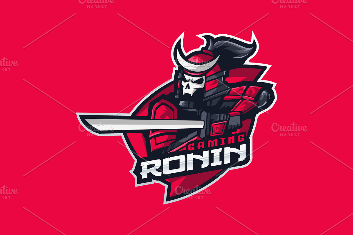 Ronin Skull Mascot Esport Logo, a Branding & Logo Template by prps.std (Photo 3 of 3)