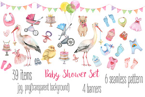 Baby Shower watercolor set