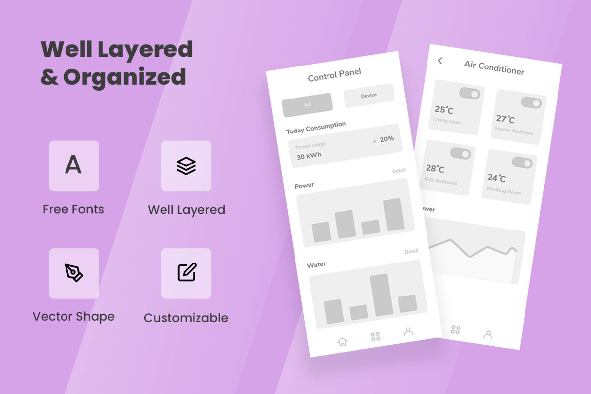 Smart Home Systems Wireframe Apps, a Websites & App Template by INSPR STD (Photo 3 of 6)