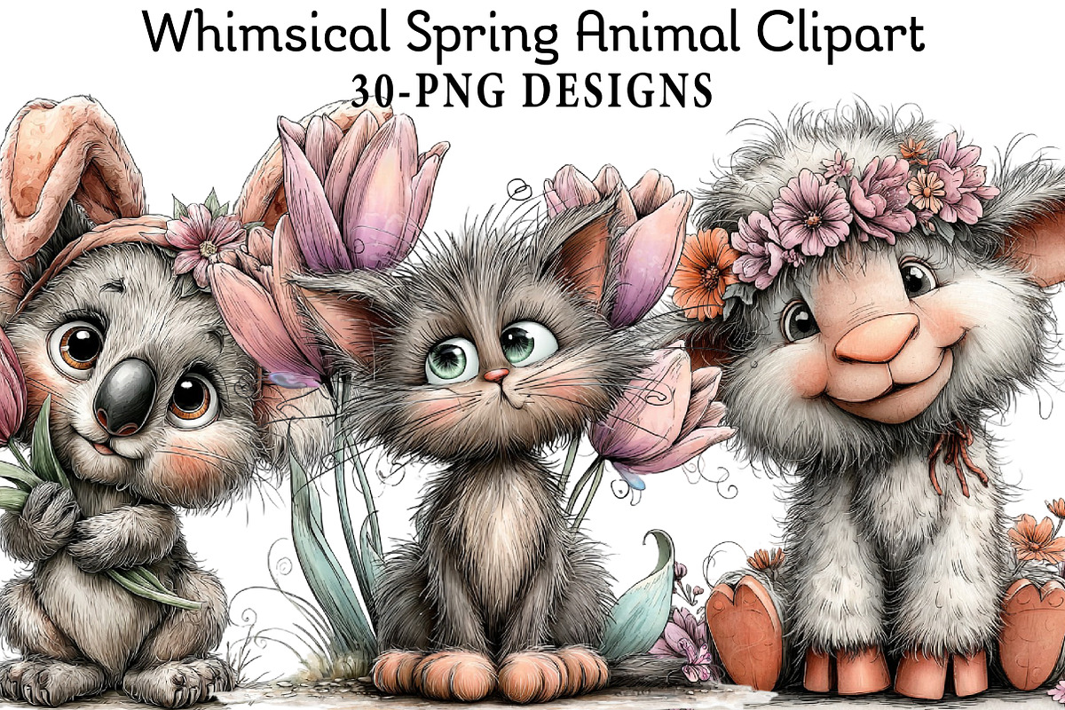 Whimsical Spring Animal Clipart, an Illustration by Daily.Designs (Photo 1 of 7)