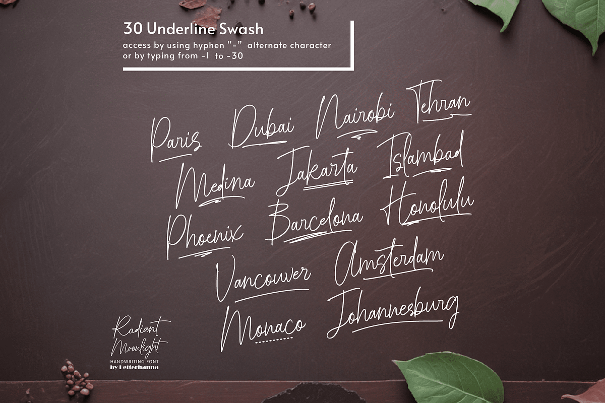 Radiant Moonlight Font, a Handwritten Font by Letterhanna Studio (Photo 12 of 15)