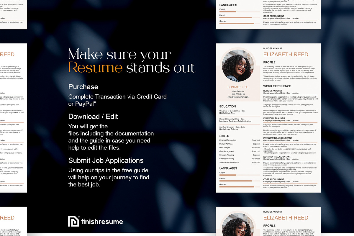 Budget analyst resume template, a Resume Template by FinishResume (Photo 11 of 11)