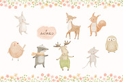 Woodland Birthday Watercolor Animals, an Animal Illustration by ElenaPlatovaArt (Thumbnail 7 of 22)