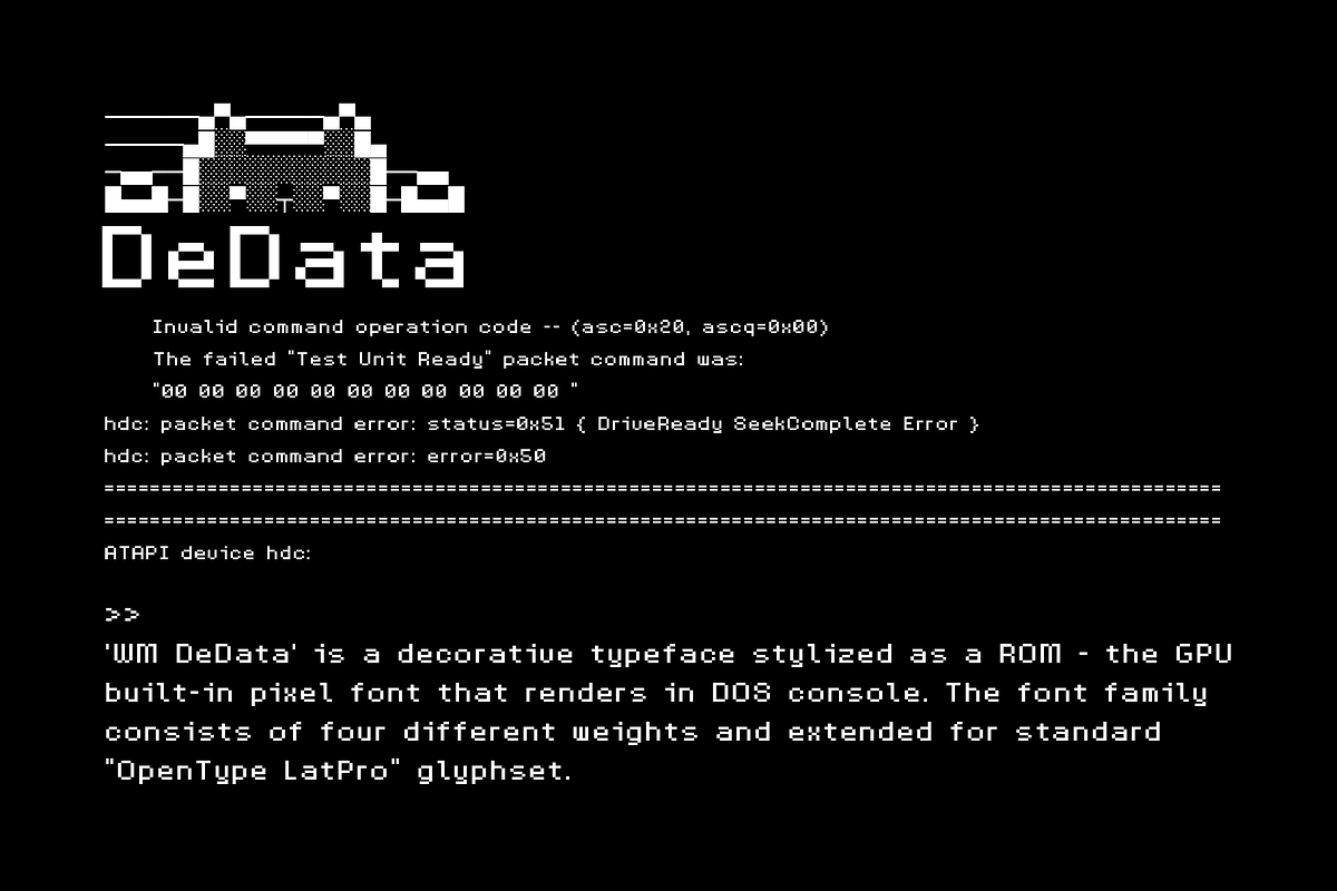 "DeData" Pixel Display Font preview 2